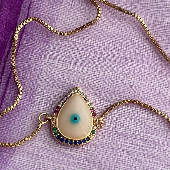 Evil Eye Gemstone Bracelet - Picture 2 of 5